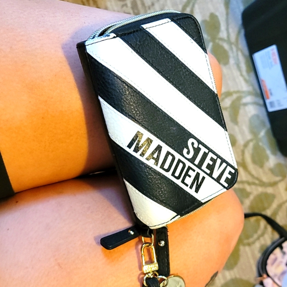 Striped steve madden wallet